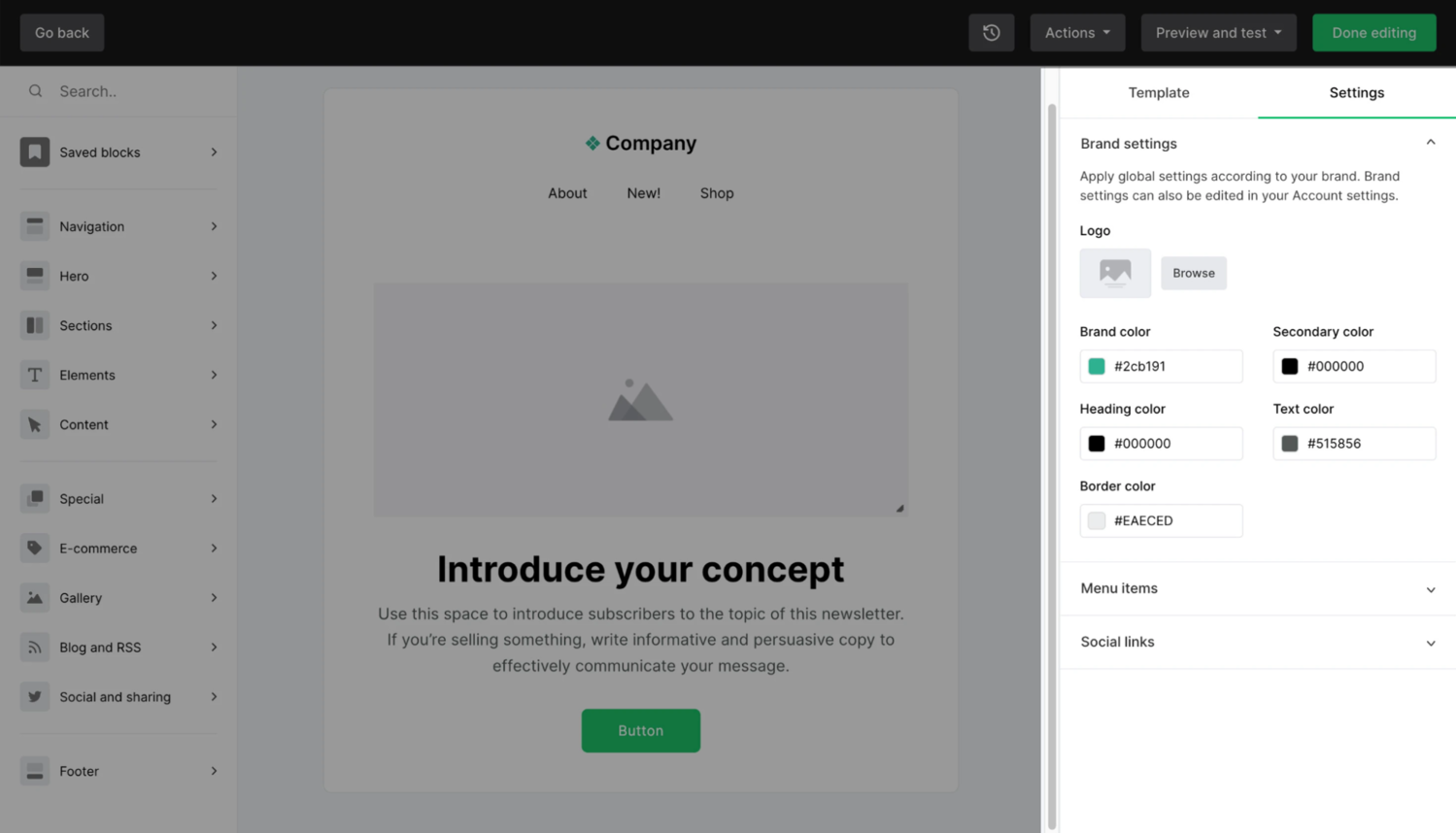 Customizing an email