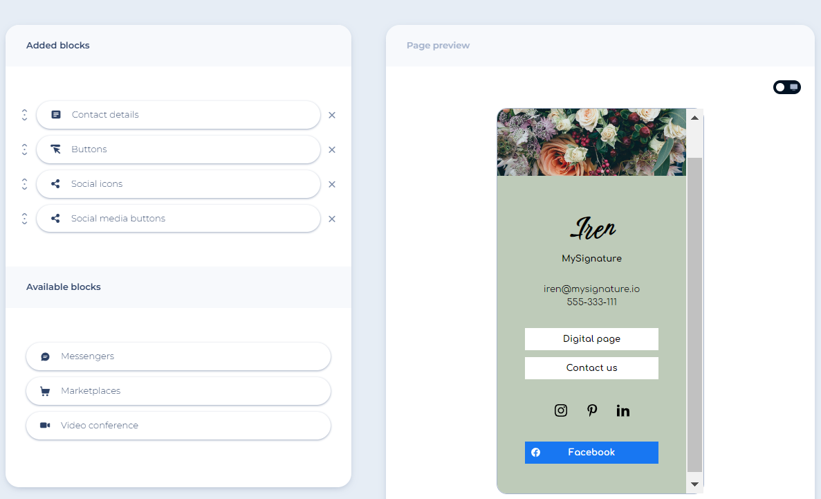 Creazione di una pagina link in bio 