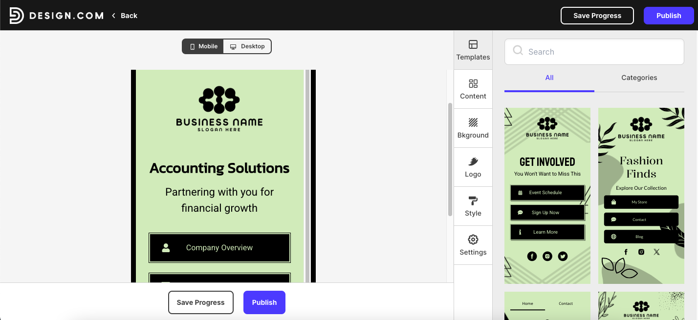 link in bio template