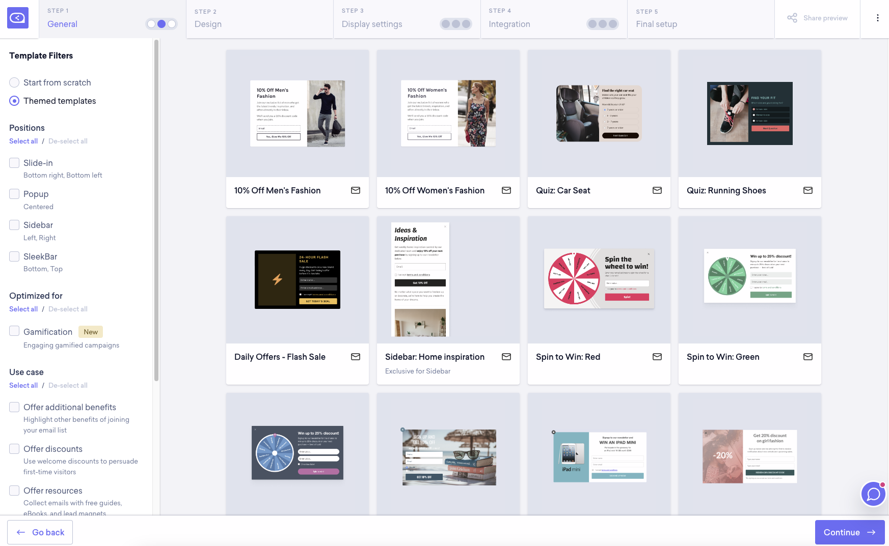 pop-up builder di Sleeknote