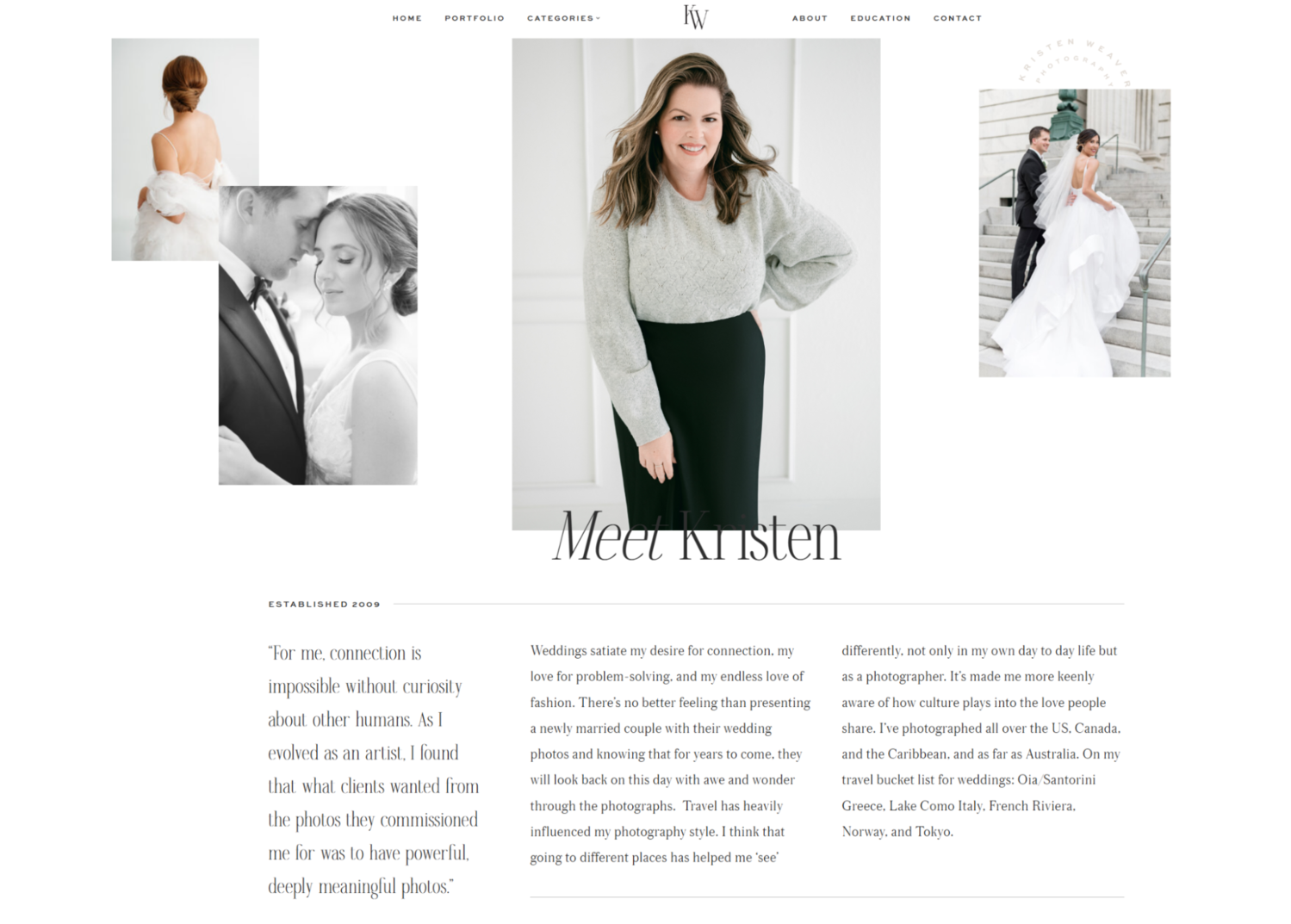 photographer portfolio website example