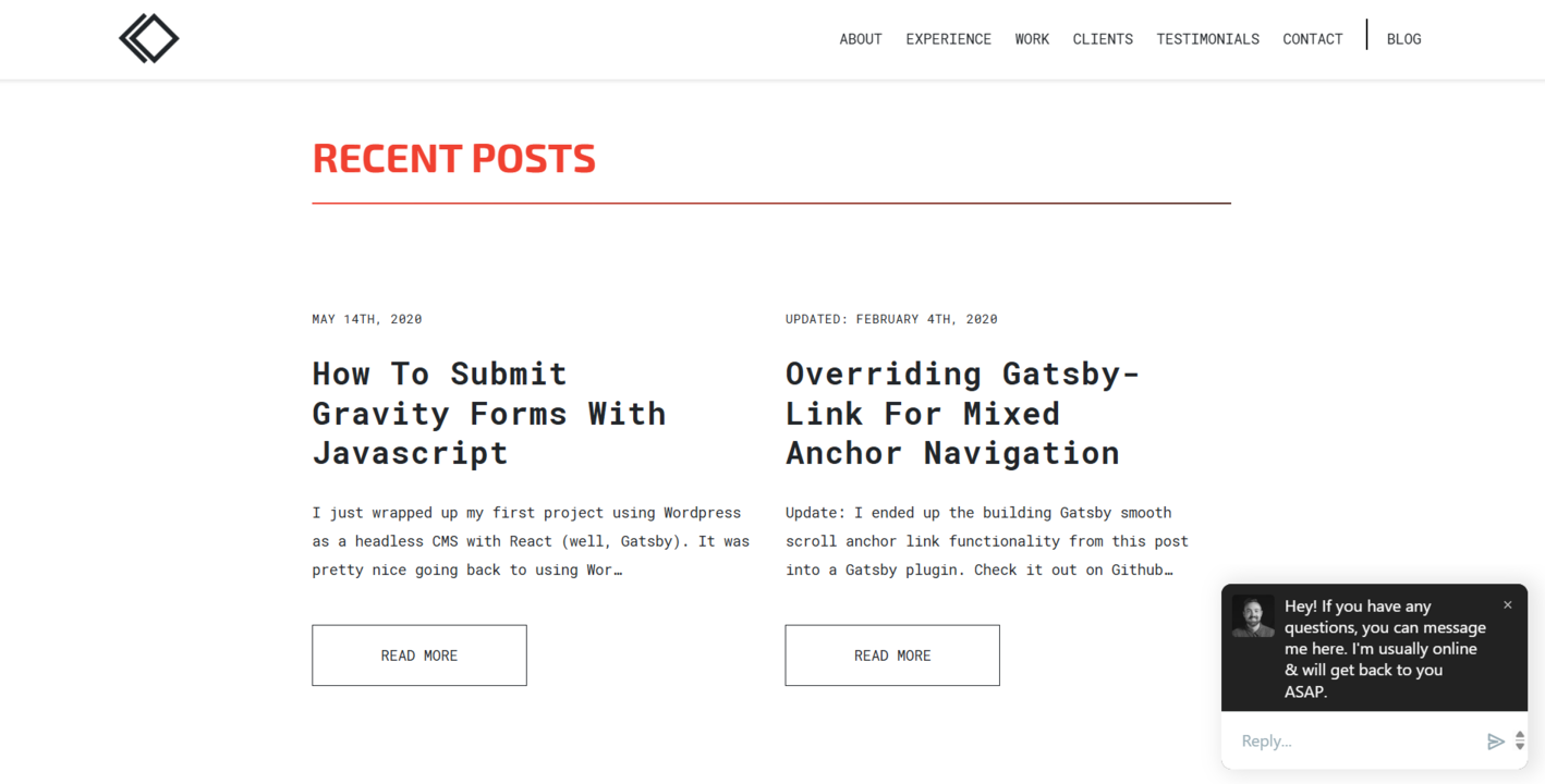 developer portfolio website example