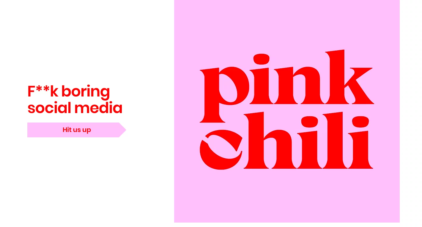 Captura de pantalla mostrando la tipografía del sitio web de Pink Chili