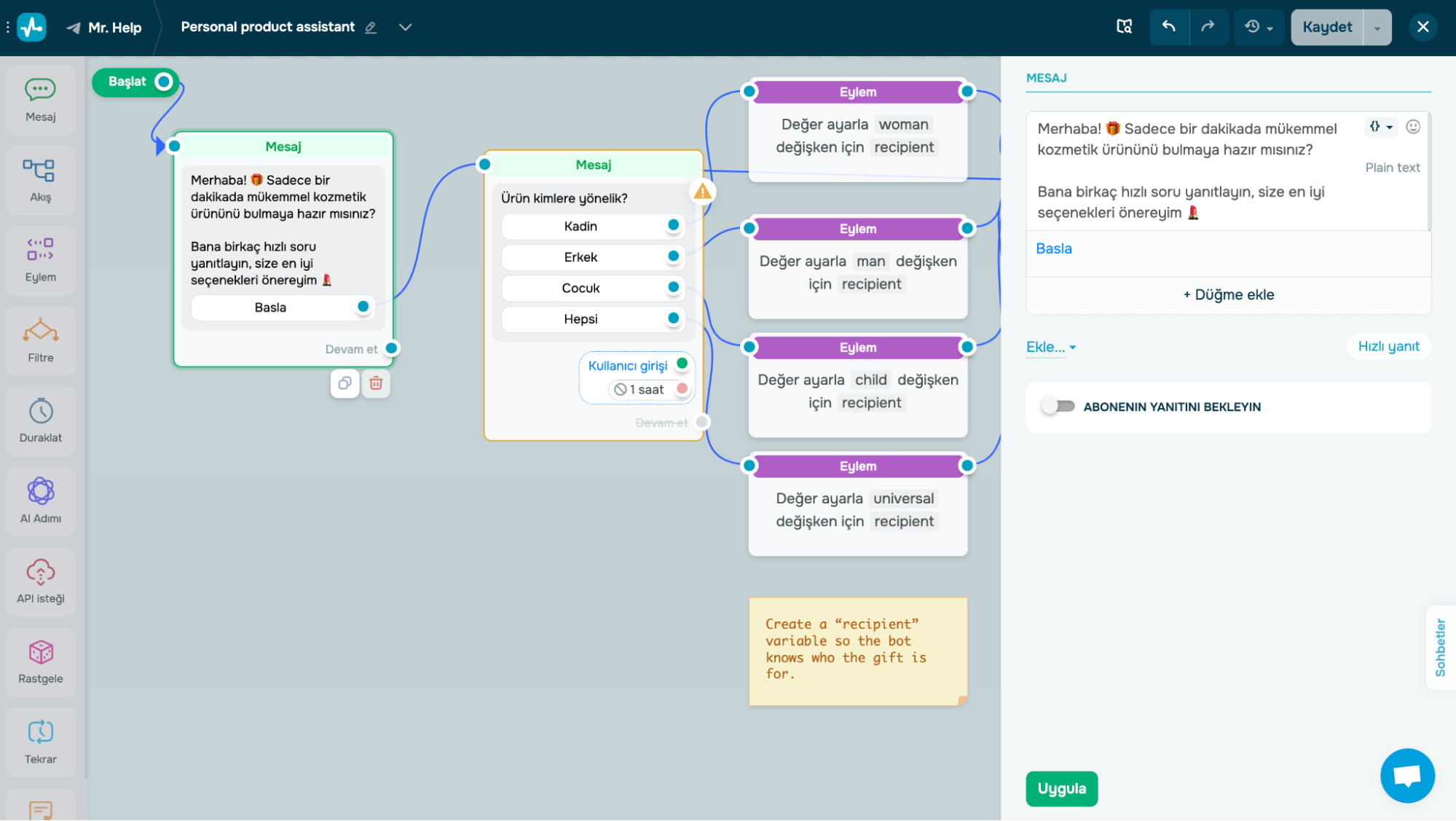 SendPulse’ta bir yapay zekâ sohbet botu oluşturma