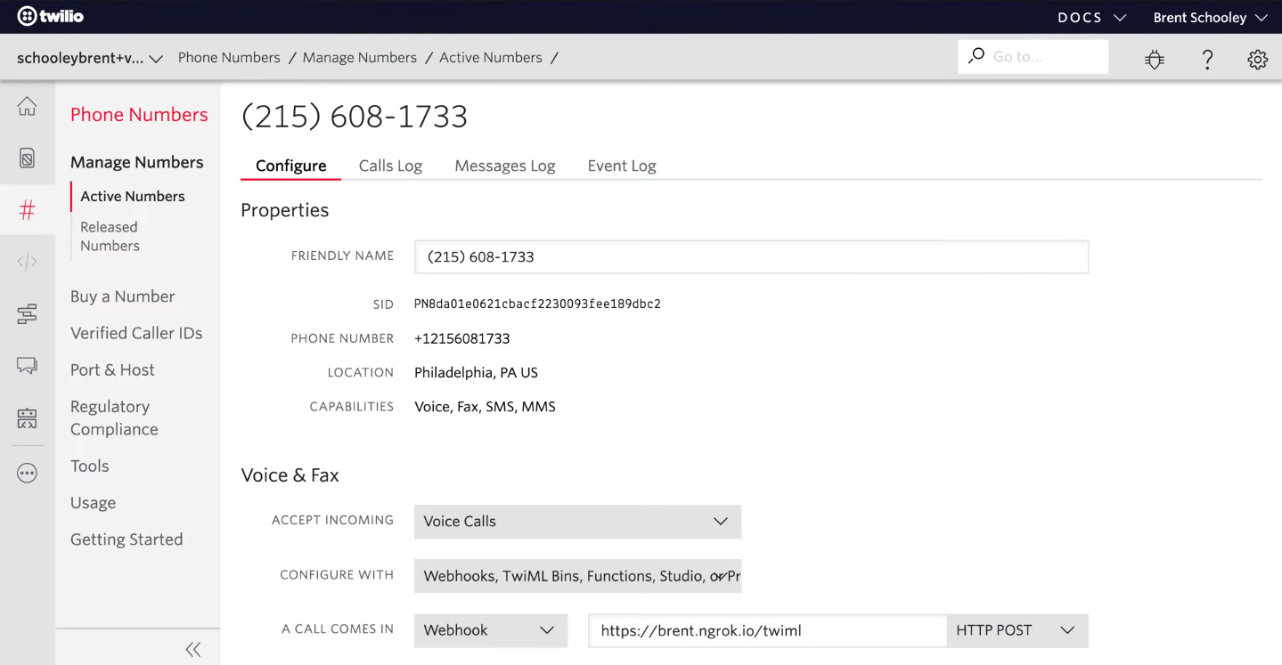 gestione dei numeri e degli SMS