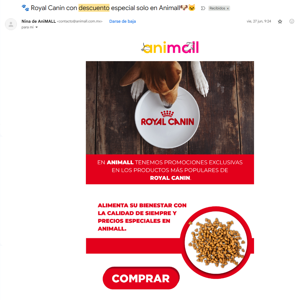 Animall utiliza campañas de reactivación de descuentos 