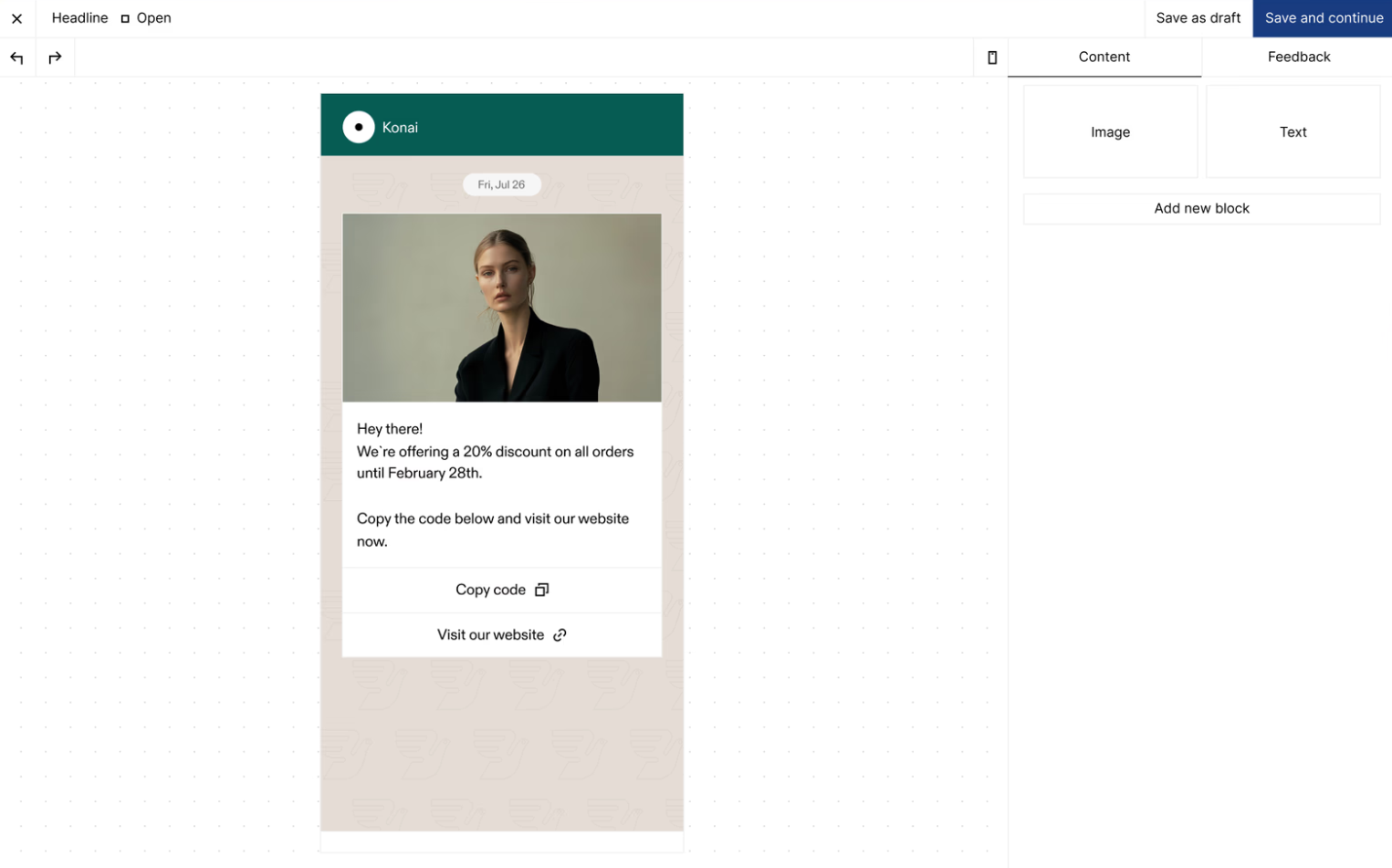 WhatsApp broadcast template