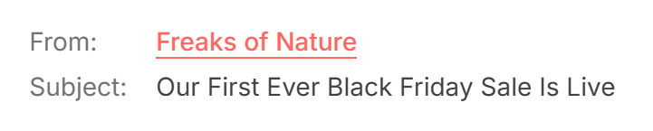 Black Friday email subject line