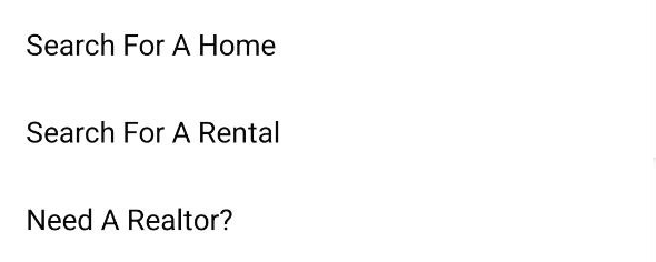 real estate chatbot menu options