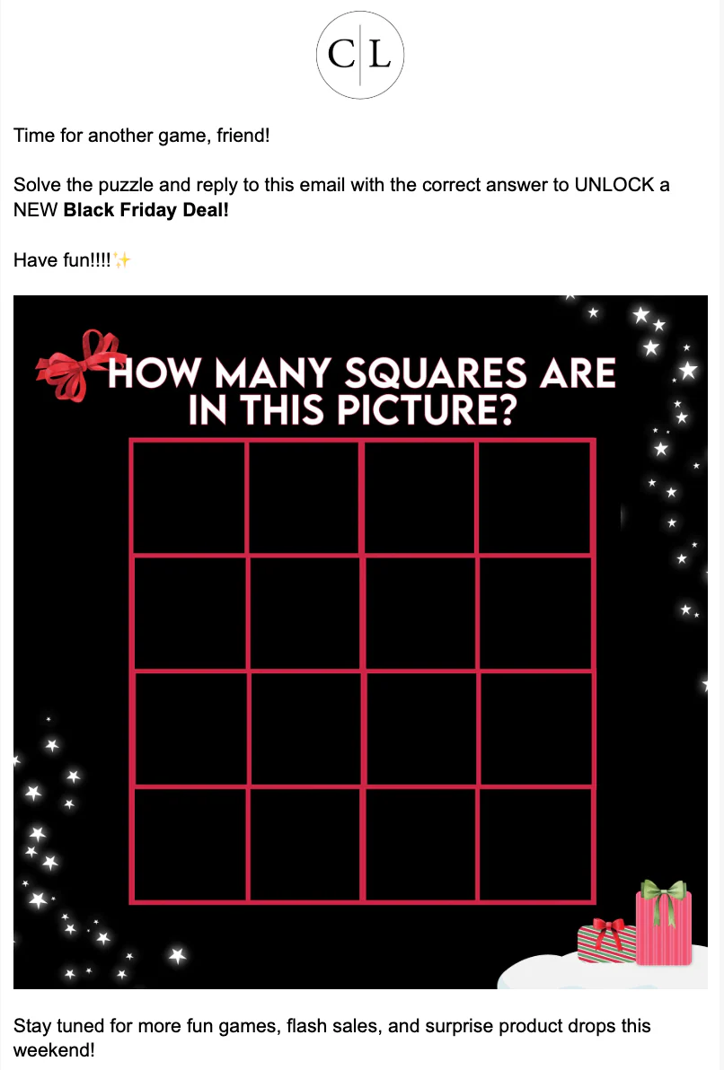 Black Friday campaign example