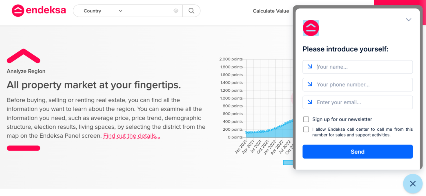 website with a chatbot