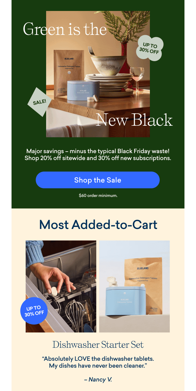 Black Friday email example