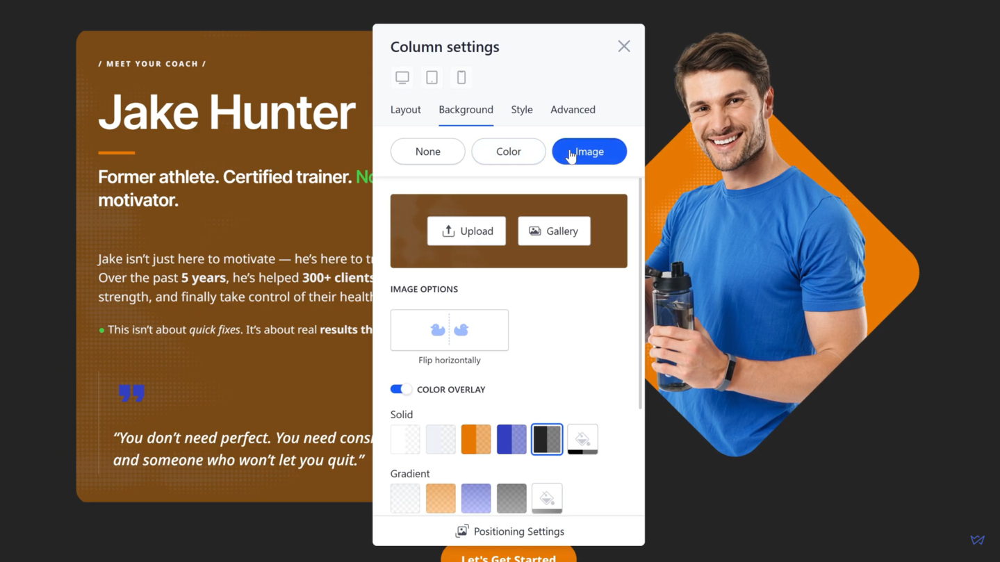 drag-and-drop editor