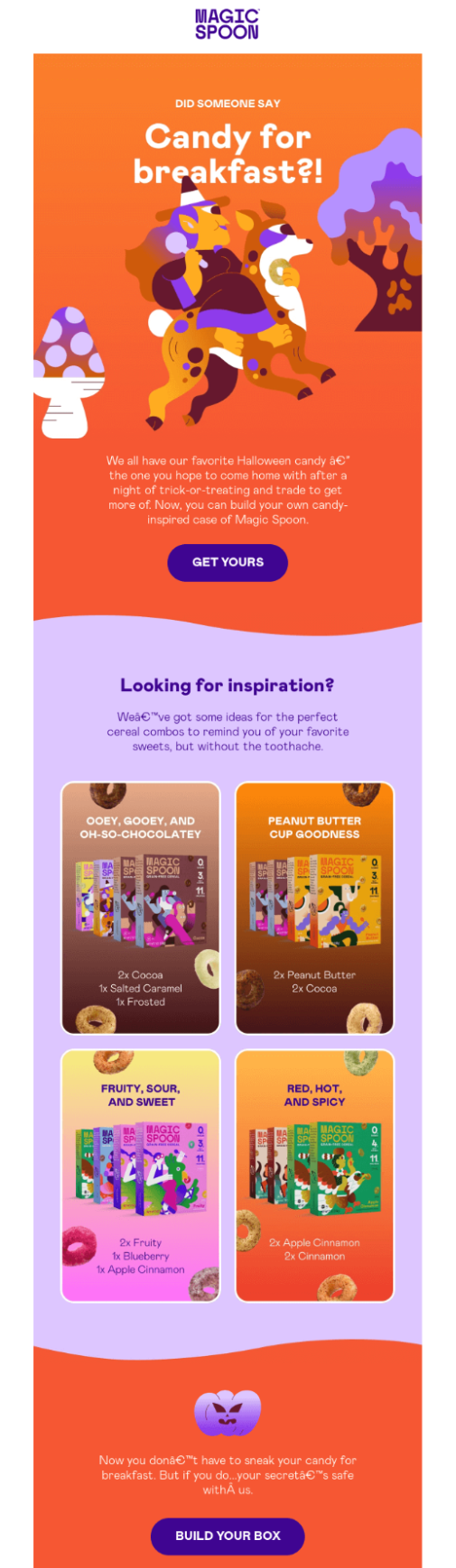 colorful Halloween email design