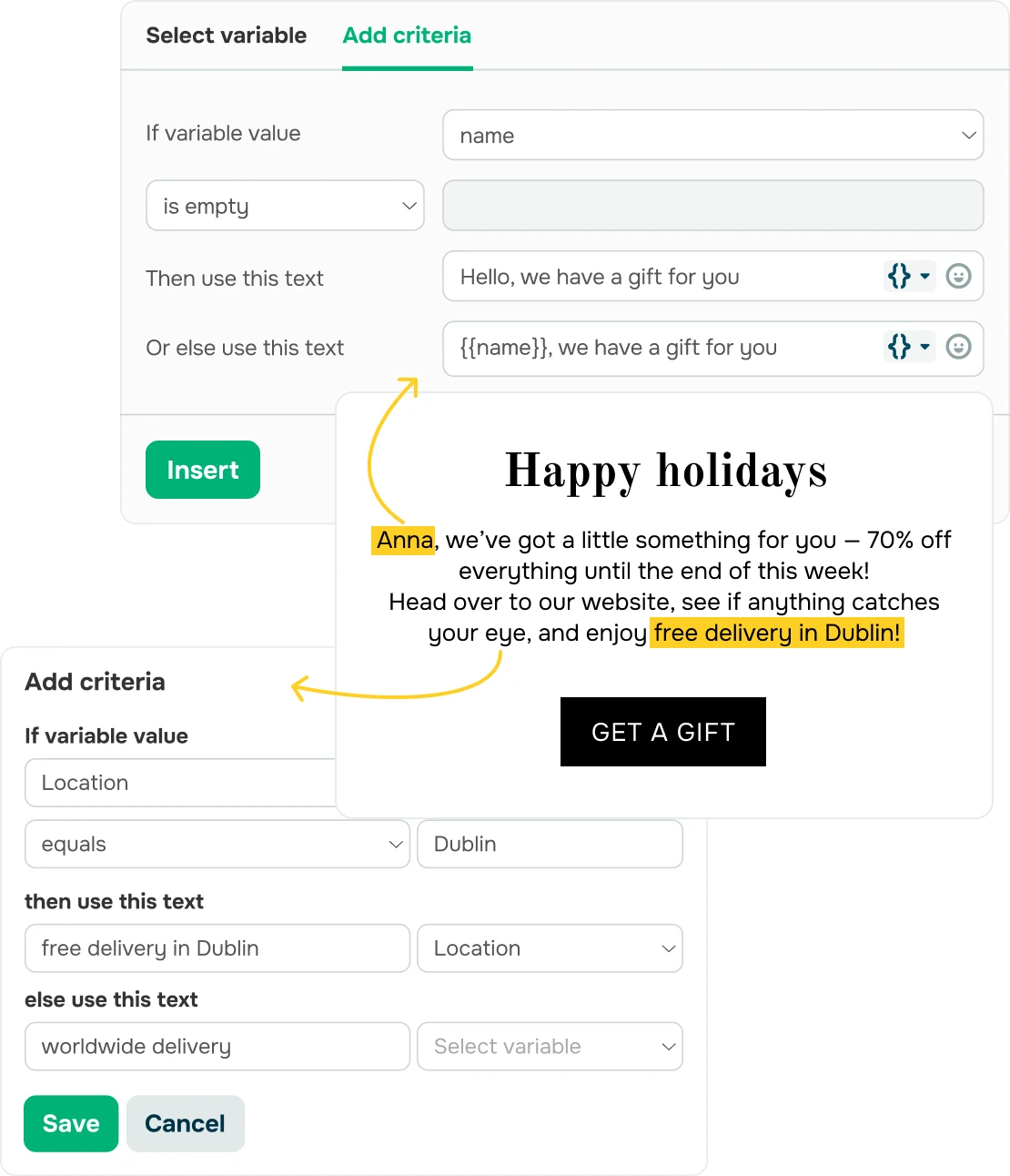 personalization in SendPulse