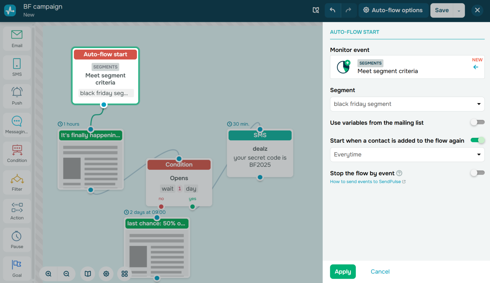 Black Friday campaign trigger