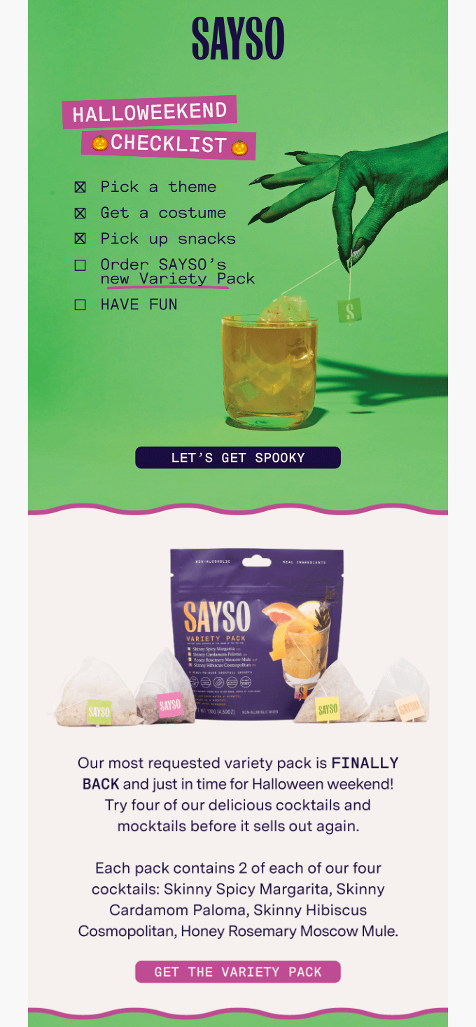 Halloween email idea