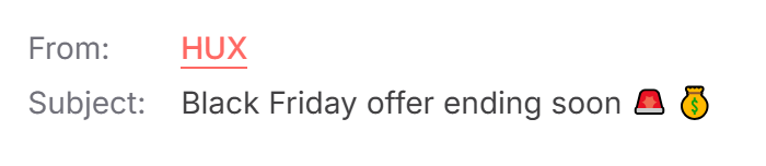 Black Friday email subject line