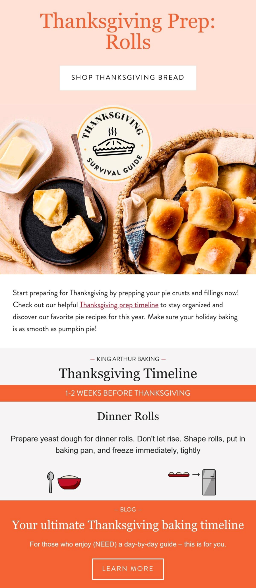 Thanksgiving email example