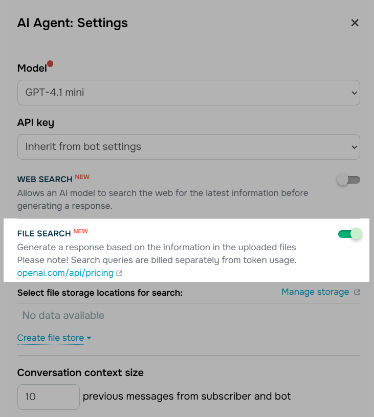 Letting AI generate responses based on file