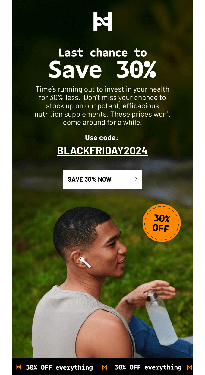 Black Friday email example