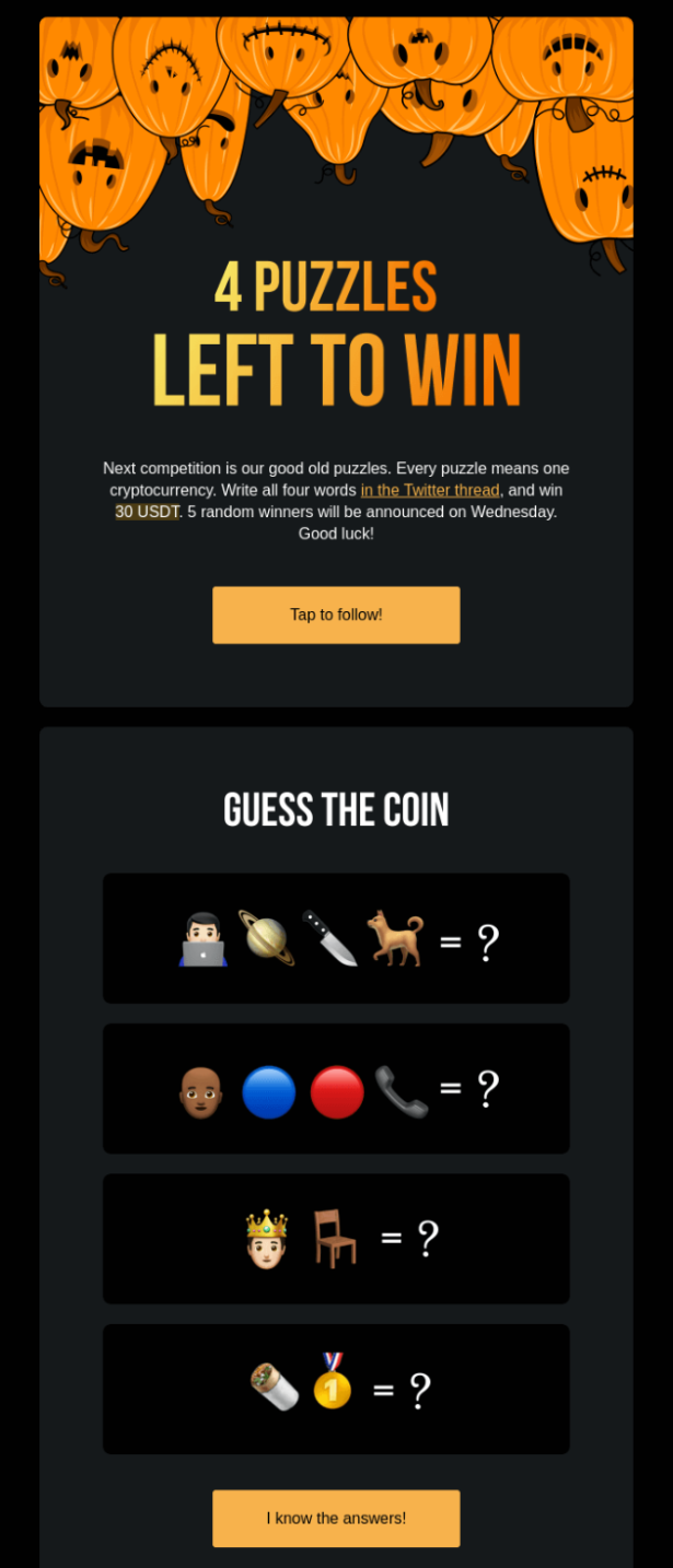 interactive Halloween email example