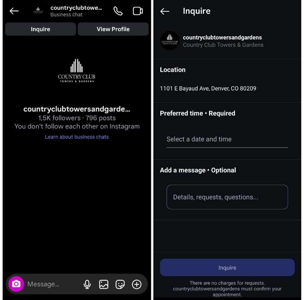 real estate chatbot on Instagram
