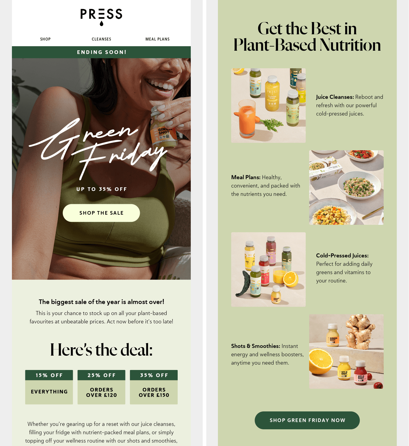 Black Friday email example