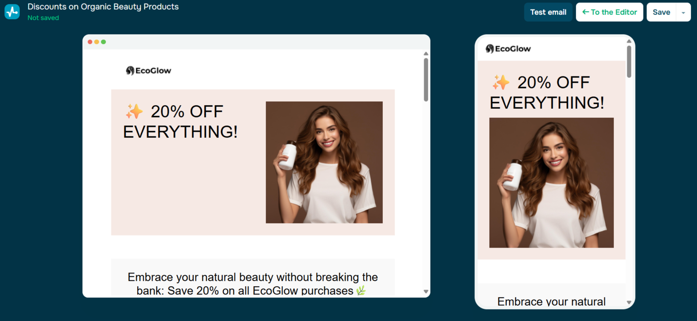 SendPulse email builder