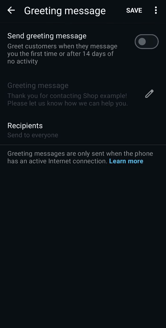 message de bienvenue WhatsApp