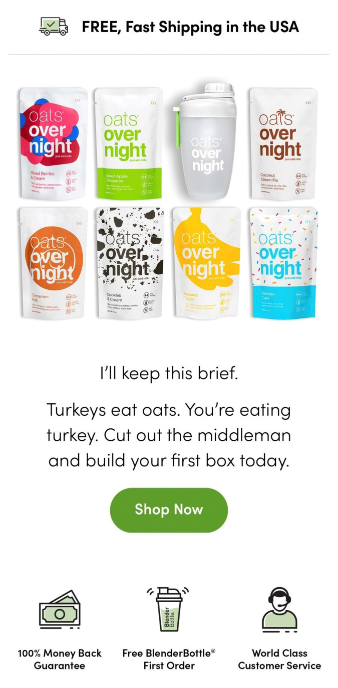 minimalist Thanksgiving email