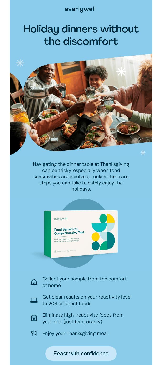 Thanksgiving email example