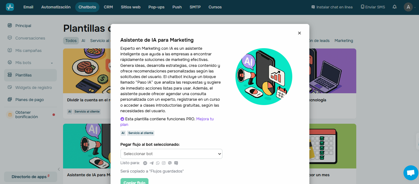 Herramienta de chatbot de SendPulse ayuda a conectar con los usuarios