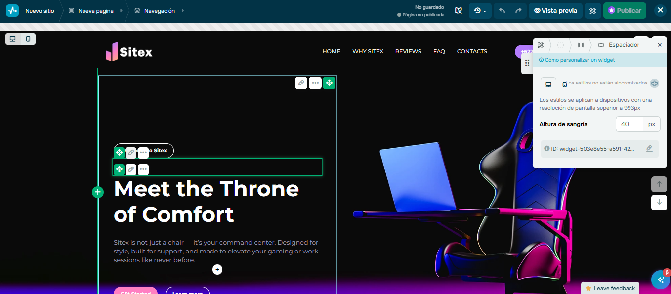 Creador de sitios web de SendPulse facilita el proceso de adaptar tu página online acorde a la temporada