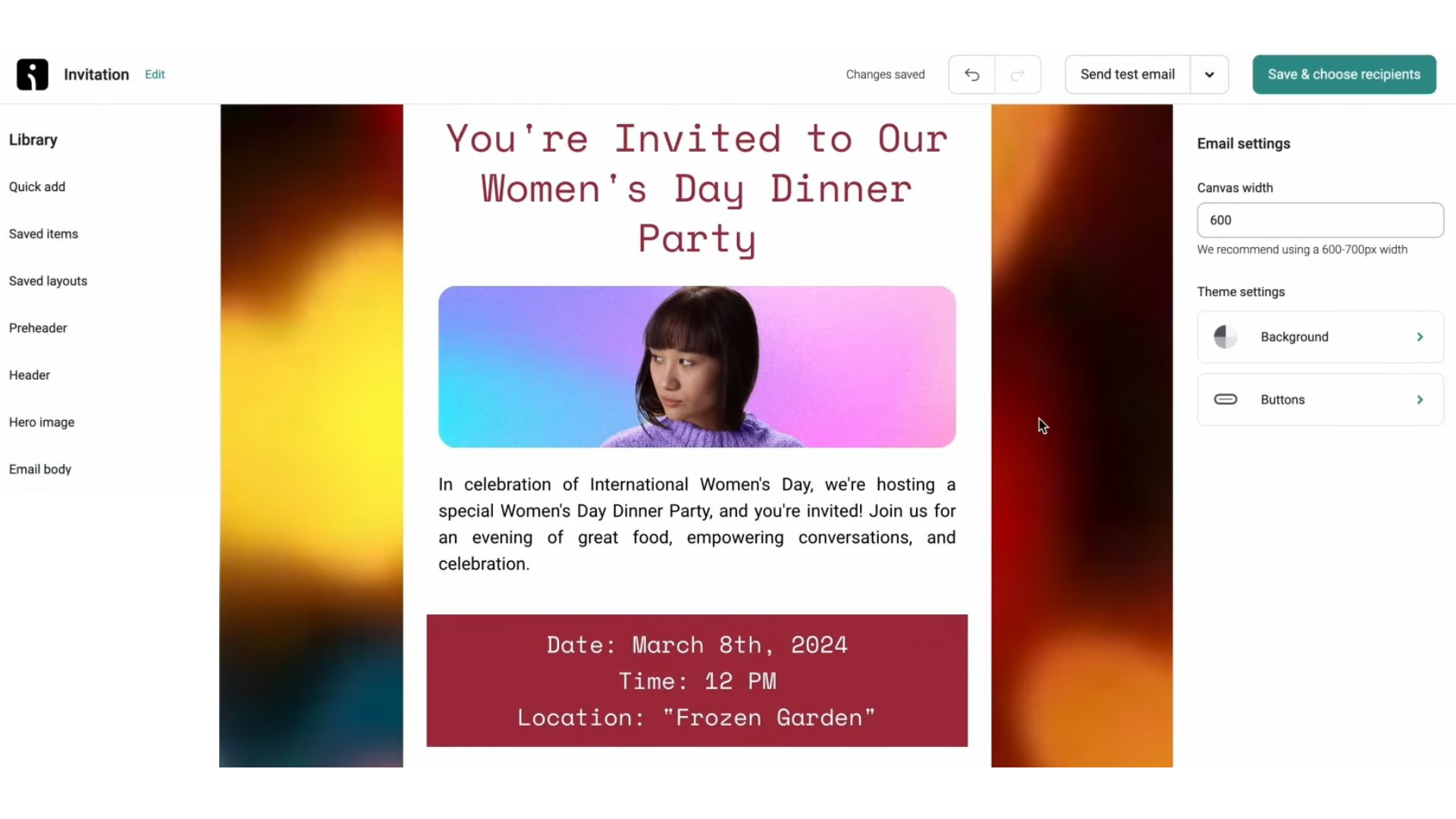 Customizing an email 