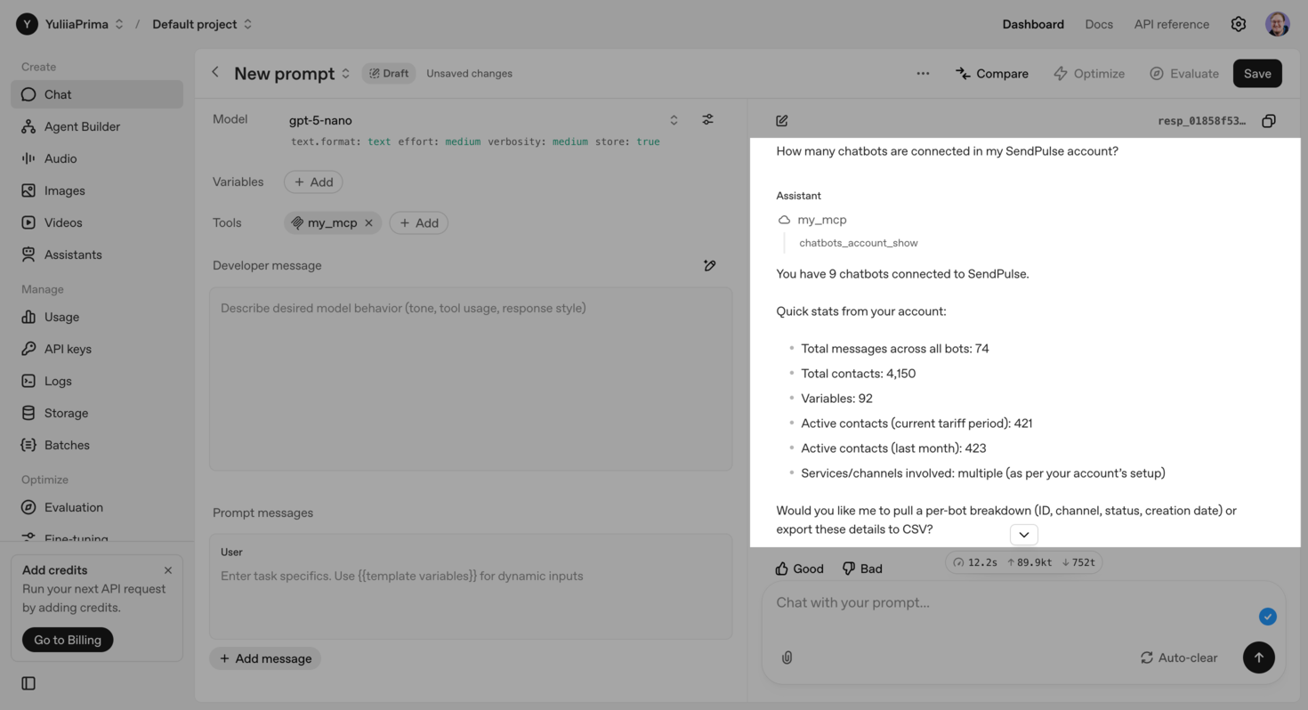 Une conversation avec un agent OpenAI