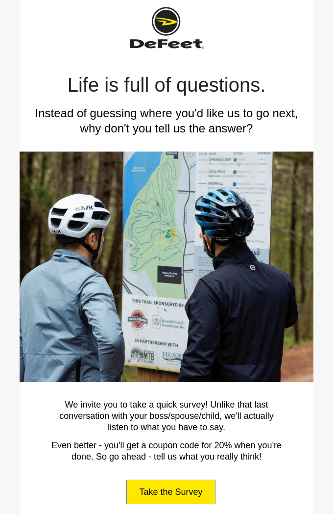 incentivized survey request email