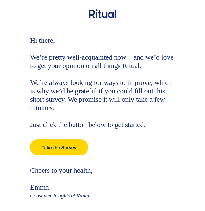 survey request email 