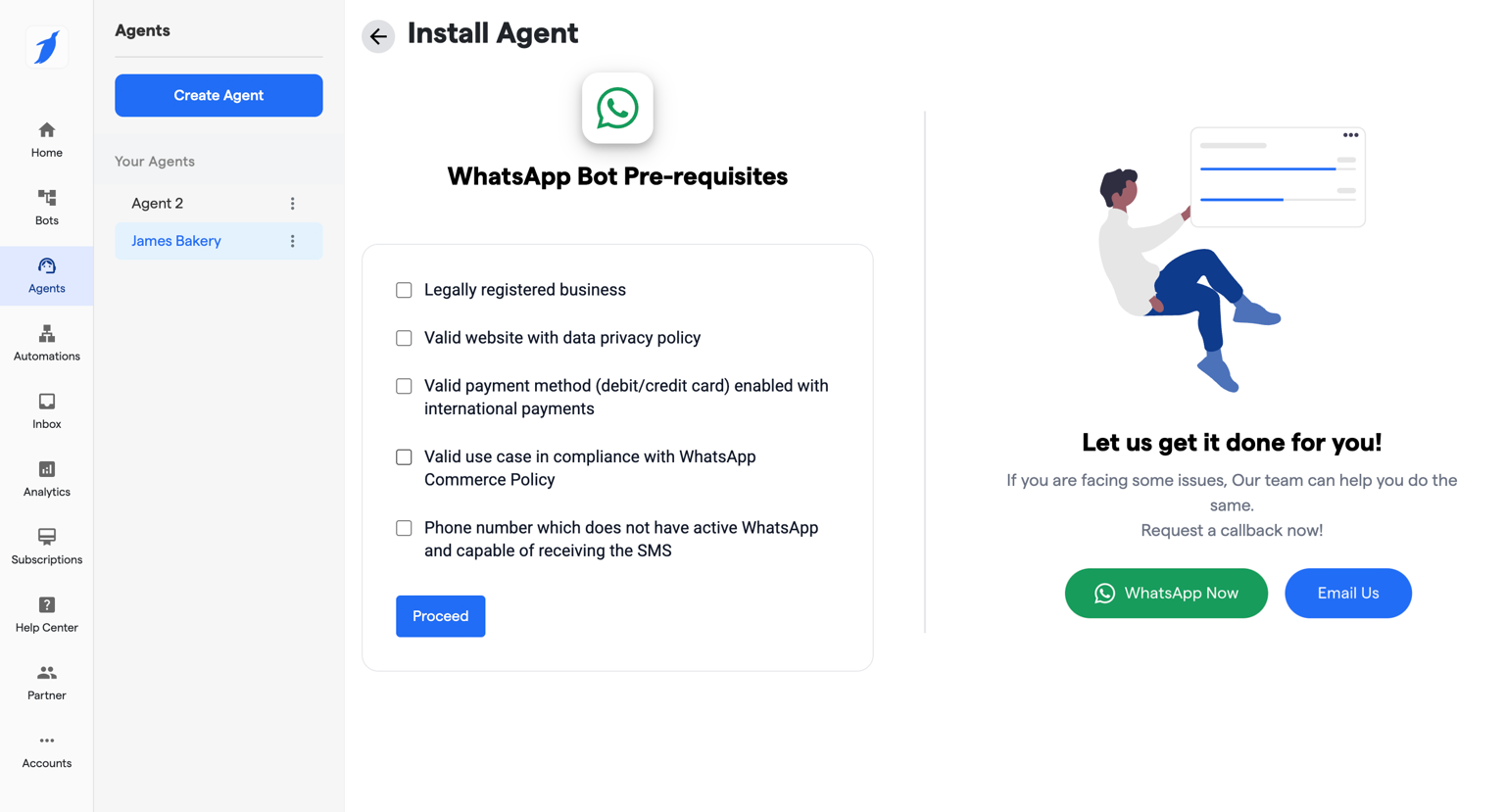 agent IA sur WhatsApp
