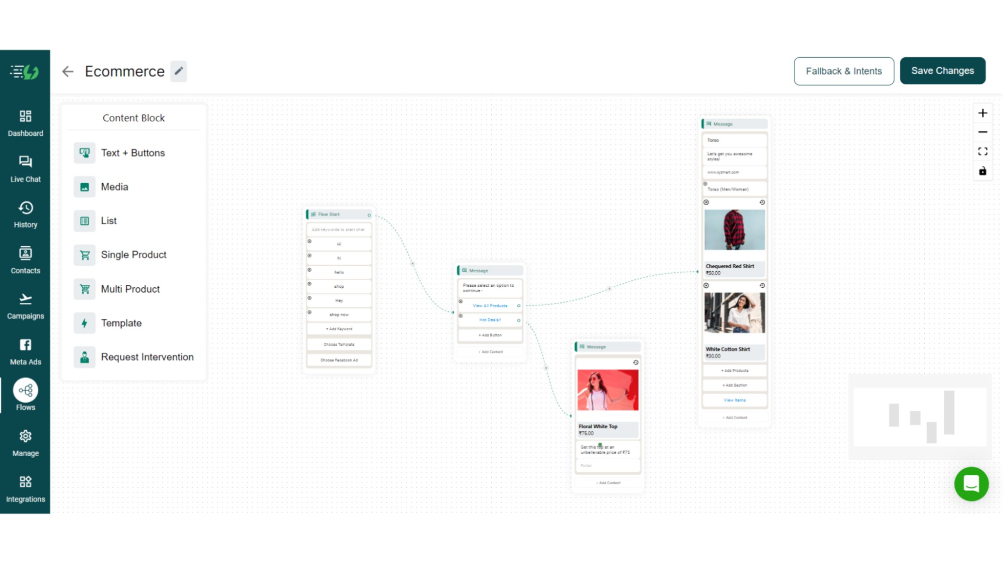 parcours e-commerce pour un chatbot WhatsApp