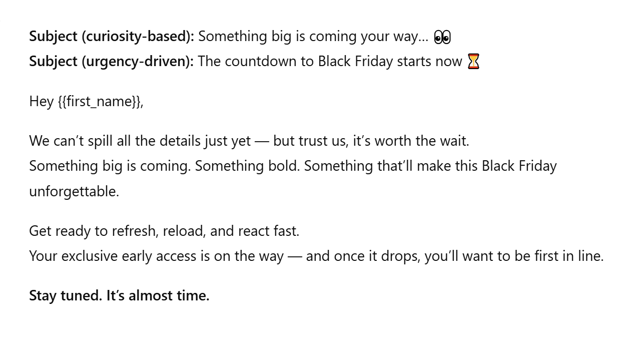 texte d'email généré par l'IA