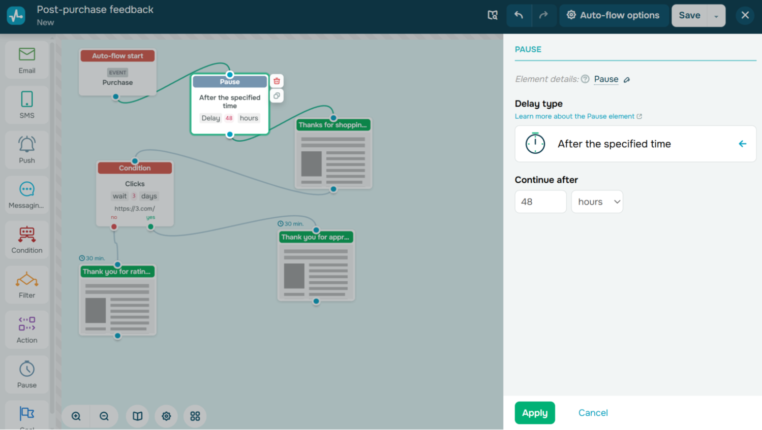 post-purchase feedback flow