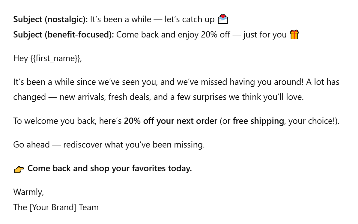 texte d'email généré par l'IA