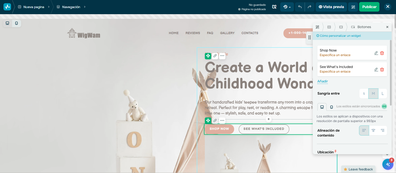 Una de las mejores alternativas de Linktree es el creador de landing page de SendPulse