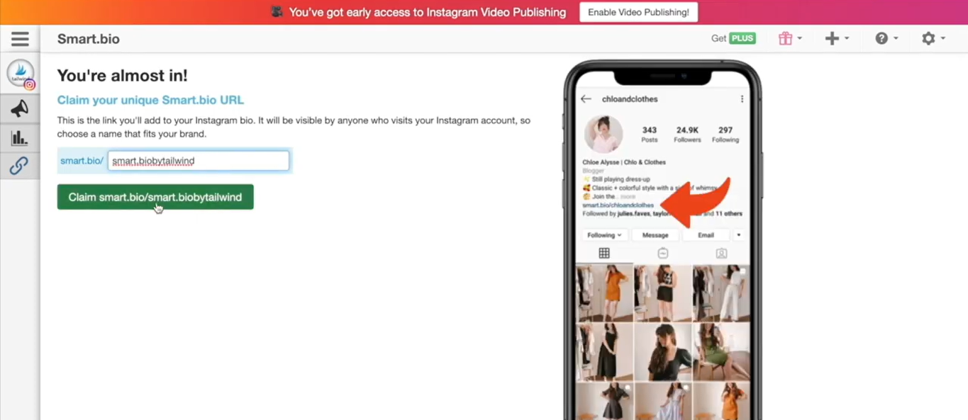 Smart.bio cuenta con una interfaz sencilla para crear sitios web para enlace biográfico