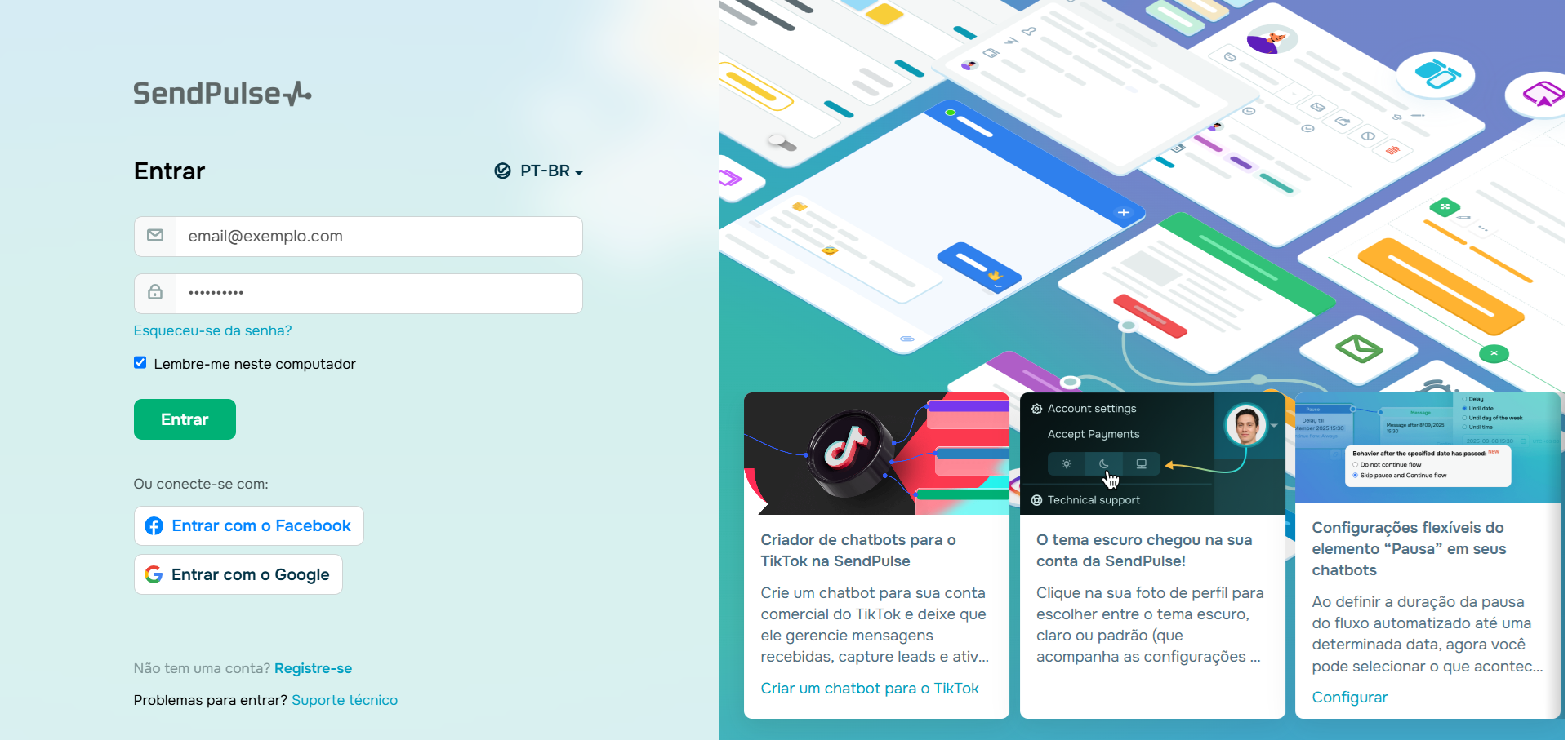 criar-landing-page-com-ia-login-sendpulse