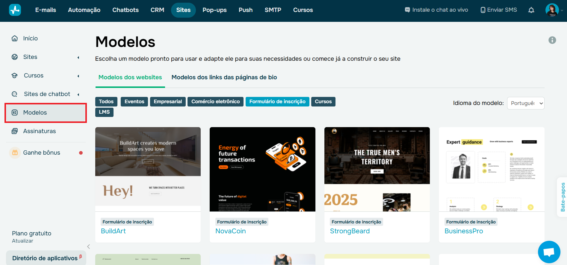criar-landing-page-com-ia-modelos-personalizaveis-sendpulse