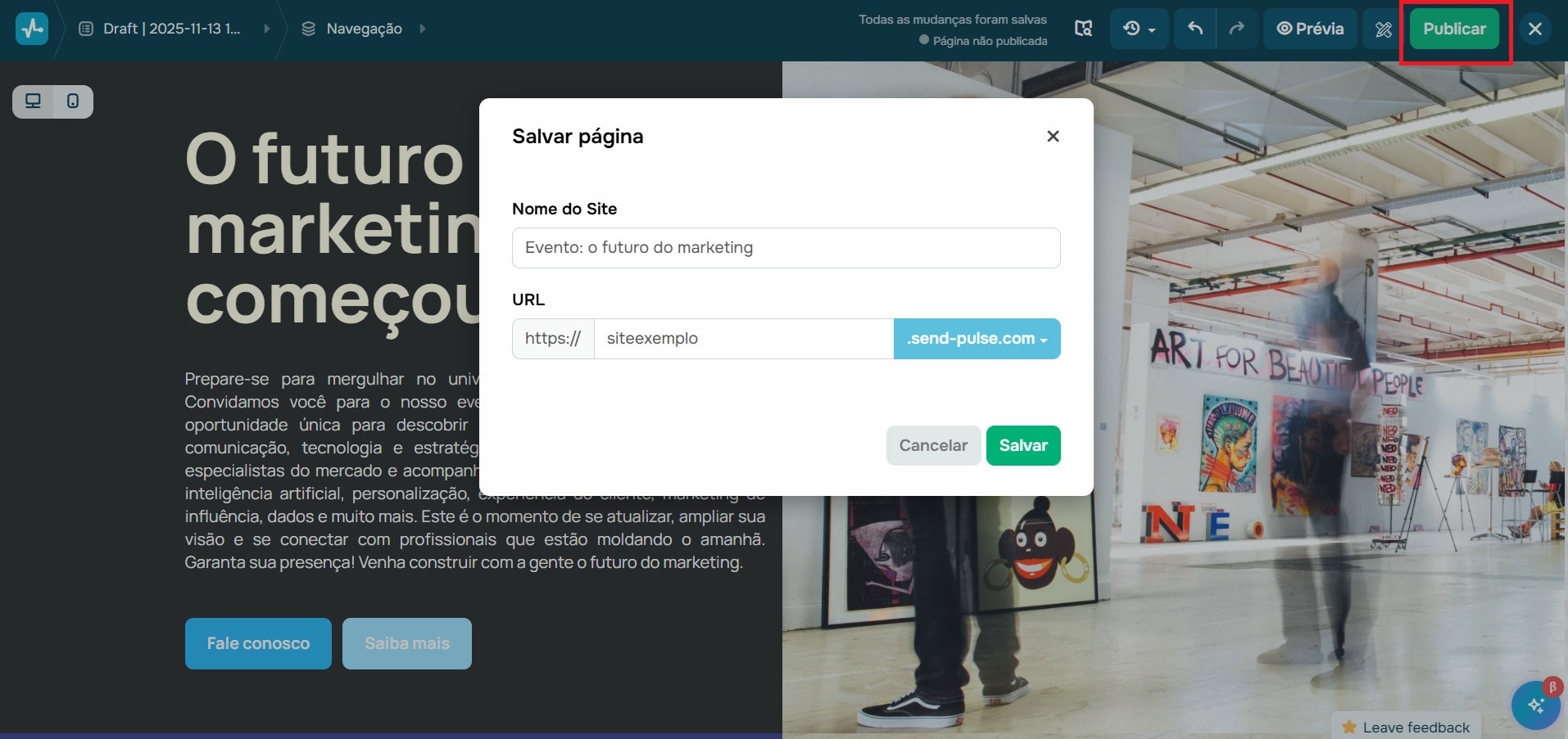 criar-landing-page-com-ia-publicando-pagina-sendpulse