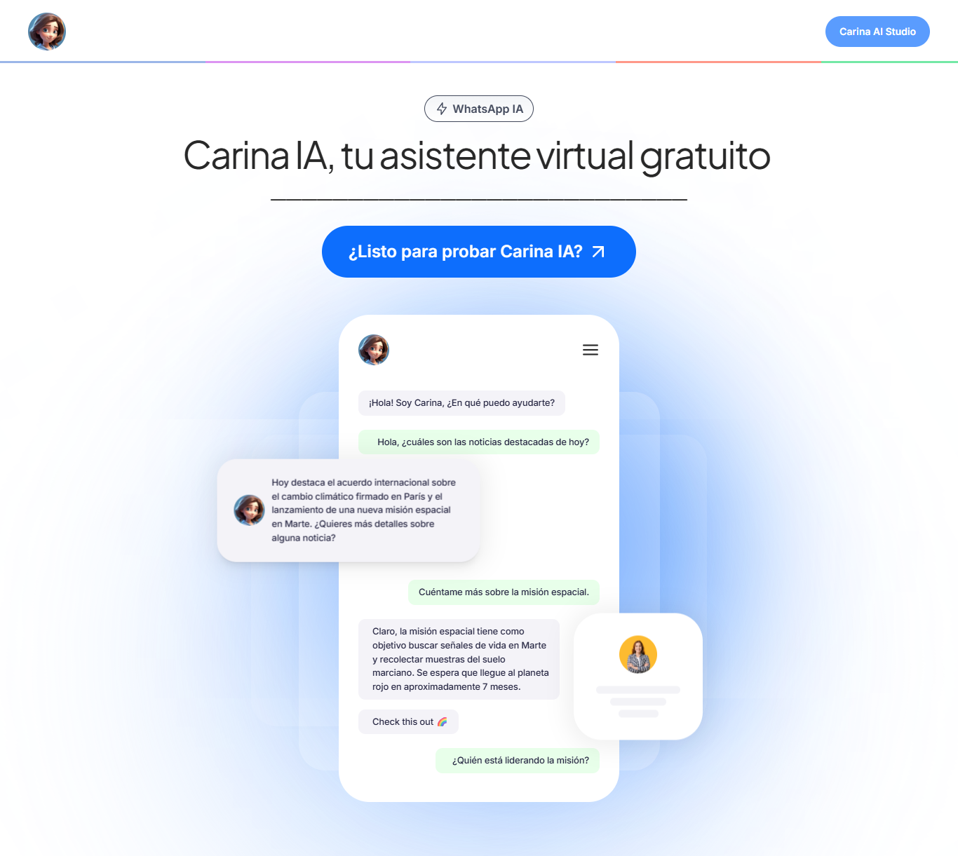 Carina IA es un asistente virtual efectivo y poderoso, similar a LuzIA