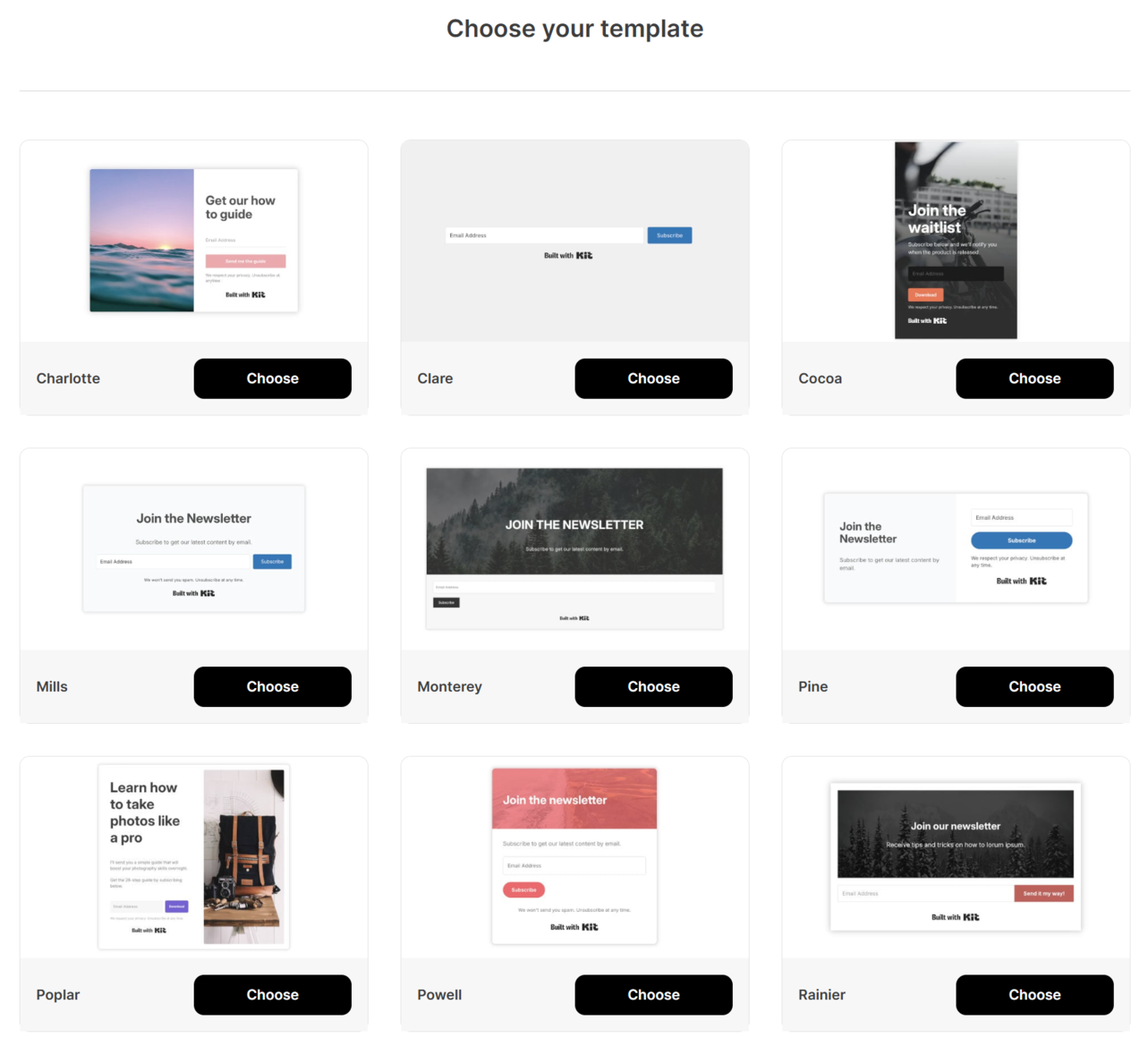 Collection de modèles de formulaires